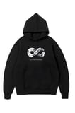 Erkek 10 Kasıma Özel 3 İplik Kapüşonlu Baskılı SweatShirt Hoodie - Siyah