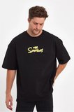 Erkek Baskılı T-Shirt Kısa Kol Bisiklet Yaka Regular Fit Rahat Kalıp Günlük Tişört - Siyah