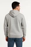 Erkek 3 İplik Pamuklu Kapüşonlu Tam Fermuarlı Cepli Hoodie Sweatshirt - Gri