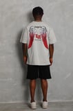 Erkek Baskılı Tişört Kısa Kol Bisiklet Yaka Oversize T-Shirt - Gri