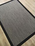 Çam Halı Sisal 9715 Vizon / Siyah Bordürlü Jüt Sisal Kilim