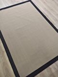 Çam Halı Sisal 9716 Bej / Siyah Bordürlü Jüt Sisal Kilim