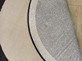 Çam Halı Sisal 9716 Bej / Siyah Bordürlü Daire Jüt Sisal Kilim