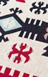 Eko Halı Arya Ar 32 Red Yıkanabilir Çift Taraflı Modern Desenli Dokuma Kilim