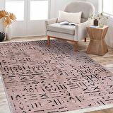Çam Halı Crea Decolux Vena 8011 Bej Özel Kaymaz Tabanlı Pamuk Dokuma Kilim