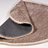 Çam Halı Crea Decolux Azade 8201 Bej Daire Özel Kaymaz Tabanlı Pamuk Dokuma Kilim