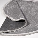 Çam Halı Crea Decolux Azade 8205 Gri Daire Özel Kaymaz Tabanlı Pamuk Dokuma Kilim