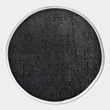 Çam Halı Crea Decolux Vena 8016 Antrasit Daire Özel Kaymaz Tabanlı Pamuk Dokuma Kilim