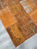 Çam Halı PW725 Turuncu El Dokuma Patchwork Yün Halı