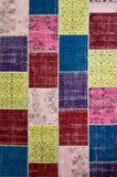 Çam Halı PW726 Multi El Dokuma Patchwork Yün Halı