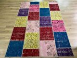 Çam Halı PW726 Multi El Dokuma Patchwork Yün Halı