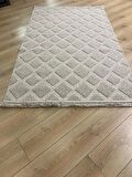 Çam Halı  Enti Halı Togo 7506 Bej Geometrik Desenli Makine Halısı
