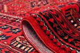 Çam Halı Bambos Plus 902 Kırmızı Yün ve Bambu ile Özel Tezgahlarda Üretilen Afgan Halısı Desenli El Emeği Modern Uşak Halısı
