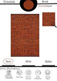 Çam Halı Bodrum BDR 118 Kiremit  Özel Latex Kaymaz Tabanlı Kilim