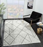 Çam Halı Nordic NX0011A Gri Modern Desen Salon Halısı