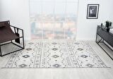 Çam Halı London LY001G Gri Lacivert Otantik Desen Salon Halısı