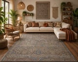 SOFIA SOF 03 MULTY Geleneksel El Dokuması Uşak Halı Desenlerine Sahip Vintage Eskitme Tarzı Salon Halısı Oturma Odası Halısı