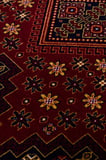 SATEEN AFGHAN SFG 01 RED Afgan Desenlerine Sahip Hav Vermeyen Özel İplerle Dokunan Yıkanabilir ve Özel Kaymaz Tabanlı Sık Dokuma Makine Halısı