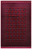 SATEEN AFGHAN SFG 02 RED Afgan Desenlerine Sahip Hav Vermeyen Özel İplerle Dokunan Yıkanabilir ve Özel Kaymaz Tabanlı Sık Dokuma Makine Halısı