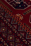 SATEEN AFGHAN SFG 02 RED Afgan Desenlerine Sahip Hav Vermeyen Özel İplerle Dokunan Yıkanabilir ve Özel Kaymaz Tabanlı Sık Dokuma Makine Halısı