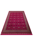 SATEEN AFGHAN SFG 03 RED Afgan Desenlerine Sahip Hav Vermeyen Özel İplerle Dokunan Yıkanabilir ve Özel Kaymaz Tabanlı Sık Dokuma Makine Halısı