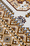SATEEN AFGHAN SFG 02 BEİGE Afgan Desenlerine Sahip Hav Vermeyen Özel İplerle Dokunan Yıkanabilir ve Özel Kaymaz Tabanlı Sık Dokuma Makine Halısı