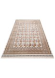SATEEN AFGHAN SFG 02 BEİGE Afgan Desenlerine Sahip Hav Vermeyen Özel İplerle Dokunan Yıkanabilir ve Özel Kaymaz Tabanlı Sık Dokuma Makine Halısı
