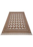 SATEEN AFGHAN SFG 02 BEİGE Afgan Desenlerine Sahip Hav Vermeyen Özel İplerle Dokunan Yıkanabilir ve Özel Kaymaz Tabanlı Sık Dokuma Makine Halısı