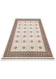 SATEEN AFGHAN SFG 03 BEİGE Afgan Desenlerine Sahip Hav Vermeyen Özel İplerle Dokunan Yıkanabilir ve Özel Kaymaz Tabanlı Sık Dokuma Makine Halısı
