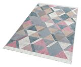 Eko Halı Arya Ar 10 Blue Pınk Yıkanabilir Çift Taraflı Modern Desenli Dokuma Kilim