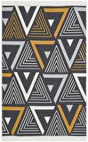 Eko Halı Arya Ar 18 Yellow Grey Yıkanabilir Çift Taraflı Modern Desenli Dokuma Kilim