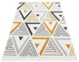 Eko Halı Arya Ar 18 Yellow Grey Yıkanabilir Çift Taraflı Modern Desenli Dokuma Kilim