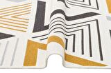 Eko Halı Arya Ar 18 Yellow Grey Yıkanabilir Çift Taraflı Modern Desenli Dokuma Kilim