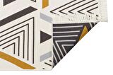 Eko Halı Arya Ar 18 Yellow Grey Yıkanabilir Çift Taraflı Modern Desenli Dokuma Kilim