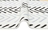 Eko Halı Arya Ar 19 Whıte Black Yıkanabilir Çift Taraflı Modern Desenli Dokuma Kilim