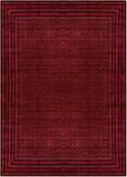 Çam Halı Gloria TD404 Bordo Afgan Desen Dokuma Saçaklı Kilim