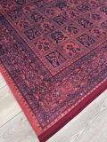 Çam Halı Gloria TD720 Bordo Afgan Desen Dokuma Saçaklı Kilim