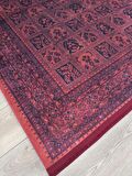 Çam Halı Gloria TD720 Bordo Afgan Desen Dokuma Saçaklı Kilim