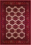 Çam Halı Gloria TD722 Bordo Afgan Desen Dokuma Saçaklı Kilim