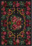 Çam Halı Gloria TD732 Siyah Karabağ Desen Dokuma Saçaklı Kilim