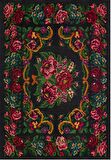 Çam Halı Gloria TD732 Siyah Karabağ Desen Dokuma Saçaklı Kilim