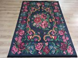 Çam Halı Gloria TD732 Siyah Karabağ Desen Dokuma Saçaklı Kilim