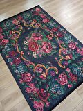 Çam Halı Gloria TD732 Siyah Karabağ Desen Dokuma Saçaklı Kilim