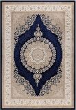 Çam Halı Gloria TD328 Lacivert Klasik Desen Dokuma Saçaklı Kilim