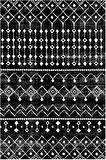 Çam Halı Gloria TD86201 Siyah İskandinav Tarzı Dokuma Saçaklı Kilim