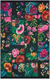 Çam Halı Gloria TD3251 Siyah Karabağ Patchwork Desen Dokuma Saçaklı Kilim