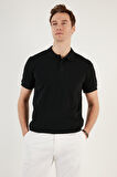 Erkek Slim Fit Serin Tutan Polo Yaka Düğmeli T-shirt -D7087