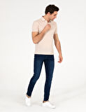 Erkek Slim Fit Serin Tutan Polo Yaka Düğmeli T-shirt -D7087