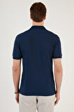 Erkek Slim Fit Serin Tutan Polo Yaka Düğmeli T-shirt -D7087