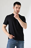 Erkek Fitilli Slim Fit Bisiklet Yaka Düz Renk T-Shirt 